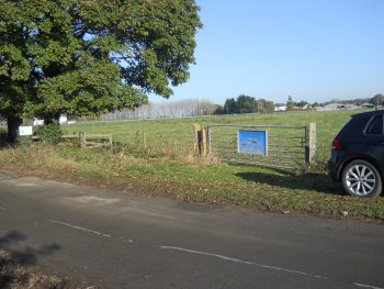 Entry to the private road leading to the flying field